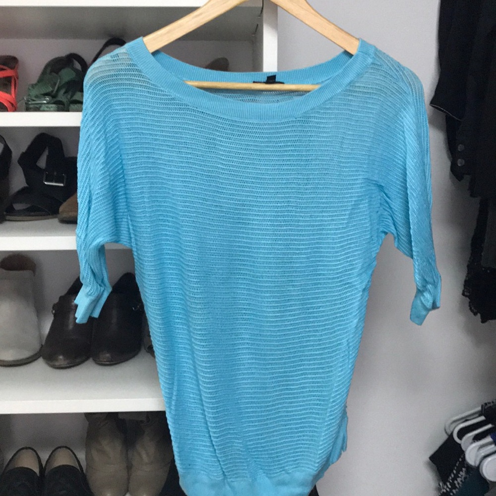 Off the shoulder Aqua sweater from EXPRESS